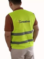 12 حبة سترة سلامة عاكسة بدون جيوب مع طباعة لوجو ال...