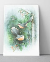 لوحة حائط كانفس بإطار او بدون إطار لطيور تغرد على...