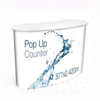 طاولة بوب اب منحنية مع طباعة عالية الدقة