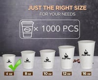 اكواب ورقية دبل أبيض 4 اونص بدون غطاء (1000 حبة) م...