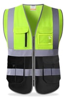 12 حبة سترة سلامة عاكسة بجيوب مع طباعة لوجو الشركة...