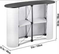 طاولة بوب اب منحنية مع طباعة عالية الدقة