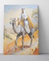 لوحة حائط كانفس بإطار او بدون إطار تراثية لرجل عرب...