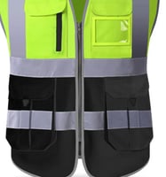 12 حبة سترة سلامة عاكسة بجيوب مع طباعة لوجو الشركة...