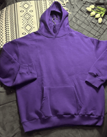 هودي أسود آوفرسايز مطرز - حسب الطلب -