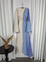 فستان ناعم متناقض الالوان