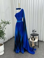 فستان بليسيه انيق بطبعات مموجة