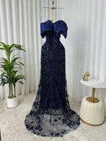 فستان سهرة كحلي بتصميم راقي