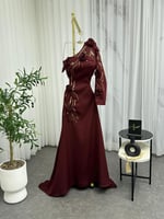 فستان سهرة انيق بكتف واحد