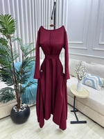 فستان برغاندي ناعم بياقة سابرينا