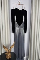 فستان سهرة انيق متناقض اللون