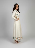 فستان بيج انيق بتطريز كمبيوتر