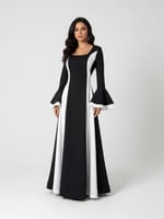 فستان ناعم متناقض الالوان