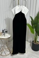 فستان سهرة انيق مزين بكريستالات براقة