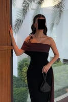 فستان ناعم متناقض اللون