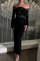 فستان انيق عاري الكتف