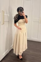 فستان ناعم متناقض اللون