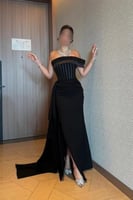 فستان سهرة اسود بتصميم فاخر