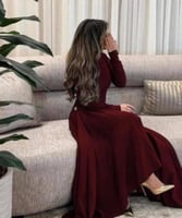 فستان برغاندي ناعم بياقة سابرينا