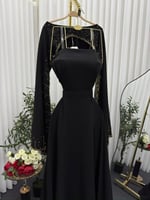 فستان سهرة اسود من قطعتين