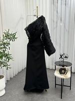 فستان سهرة اسود بتصميم انيق