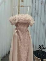 فستان سهرة انيق عاري الكتف