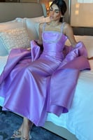 فستان انيق من قطعتين باللون الموف الفاتح