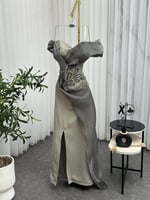 فستان سهرة مميز عاري الكتف