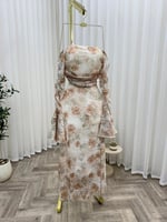 فستان ناعم مورد عاري الكتف