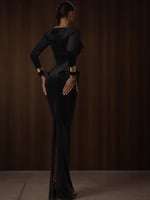 فستان سهرة اسود بتصميم انيق