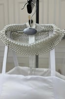 فستان انيق من طبقتين مزين اللؤلؤ