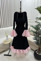 فستان ناعم بأكمام كلوش