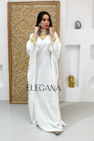 جلابية بيضاء مميزة بتطريز انيق