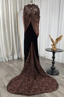 فستان سهرة انيق بلمسات دانتيل