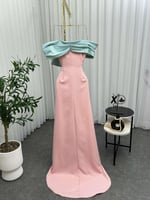 فستان سهرة انيق متناقض اللون