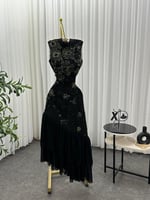 فستان سهرة ميدي باللون الاسود