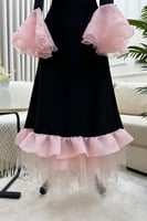 فستان ناعم بأكمام كلوش