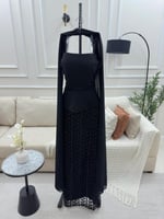 فستان اسود بتطريز انيق