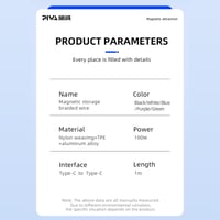 سلك تايب سي مغناطيسي بقوة 100 واط من بيفا (أبيض)