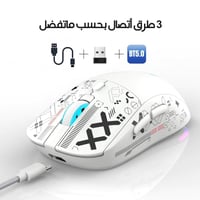 ماوس لاسلكي HXSJ بقوة 3600dpi - أبيض