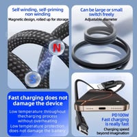 سلك تايب سي مغناطيسي بقوة 100 واط من بيفا (أسود)