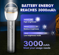 كشاف LED للتخييم 3 في 1 تحكم عن بعد