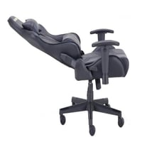 كرسي ألعاب (أسود) تطريز + وسادة رقبة + مسند ظهر (د...