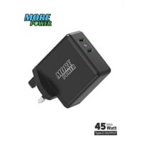 شاحن بيت 45 واط 2 منفذ PD (مور باور) - ضمان سنتين