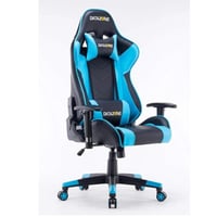 كرسي ألعاب أزرق في أسود + وسادة رقبة + مسند ظهر (د...