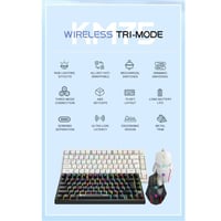 كيبورد (لا سلكي) مع ماوس KM75 أبيض (ASA)