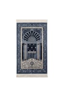 سجادة صلاة أروقة – محراب معماري بلون أزرق هادئ