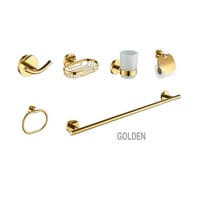 اكسسوار حمام ليما نحاس ذهبي 6 قطع AC-10200-G