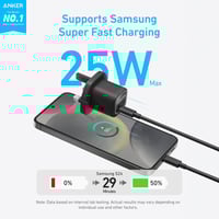 شاحن جداري انكر بقوه 25 واط مع سلك تايب سي - اسود