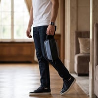 شنطة يد Alot جلد مقاس 11*7*16 سم - ازرق ورمادي